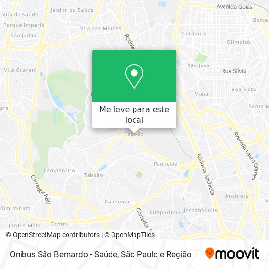 Onibus São Bernardo - Saúde mapa