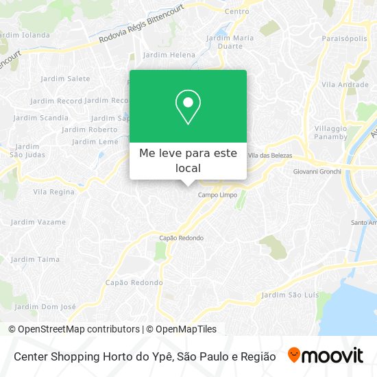 Center Shopping Horto do Ypê mapa