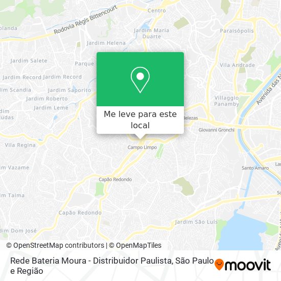 Rede Bateria Moura - Distribuidor Paulista mapa