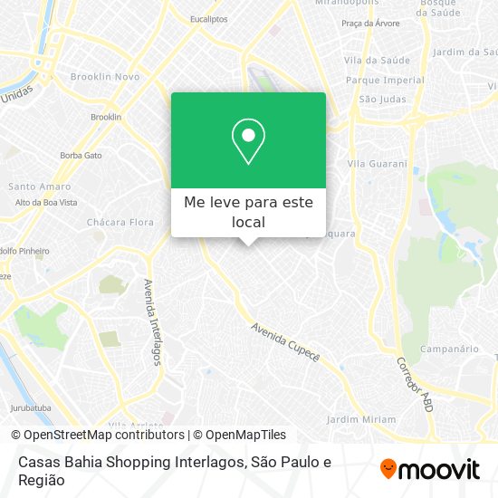 Casas Bahia Shopping Interlagos mapa