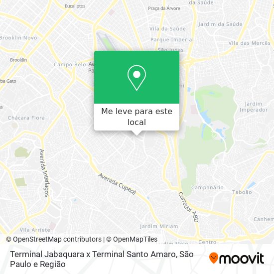 Terminal Jabaquara x Terminal Santo Amaro mapa