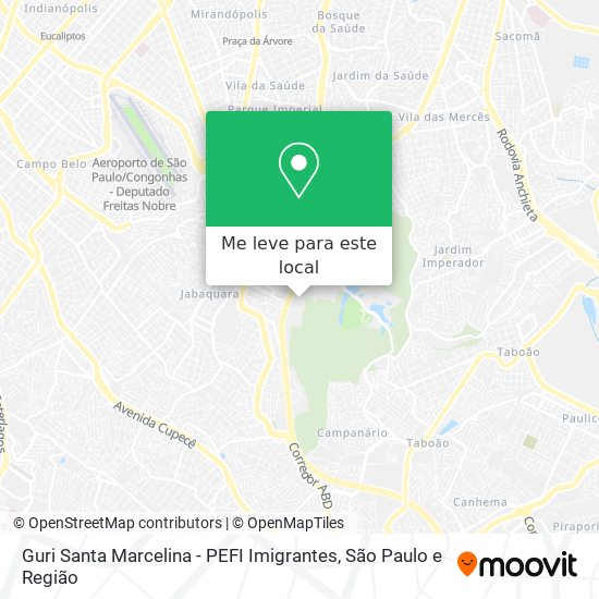 Guri Santa Marcelina - PEFI Imigrantes mapa