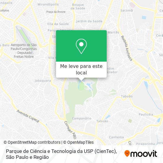 Parque de Ciência e Tecnologia da USP (CienTec) mapa