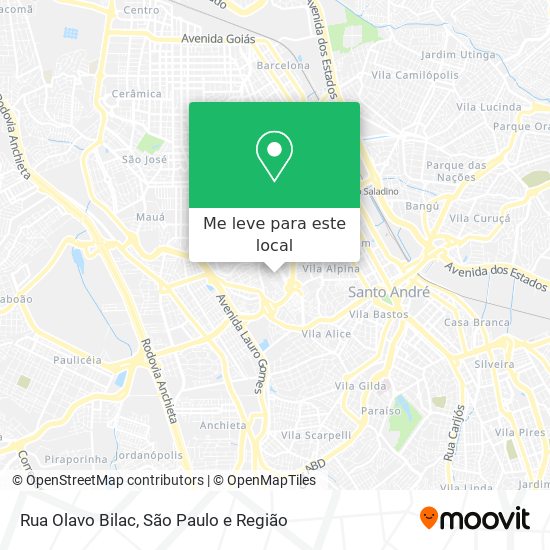 Rua Olavo Bilac mapa