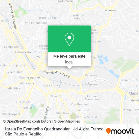 Igreja Do Evangelho Quadrangular - Jd Alzira Franco mapa