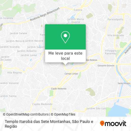 Templo Itarobá das Sete Montanhas mapa