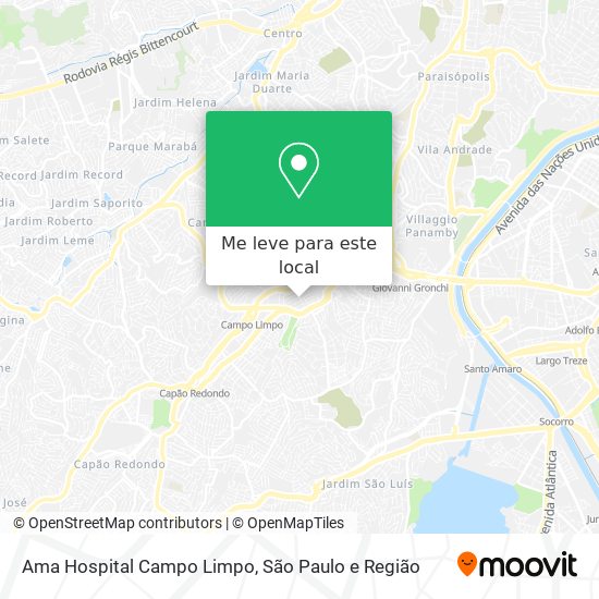 Ama Hospital Campo Limpo mapa