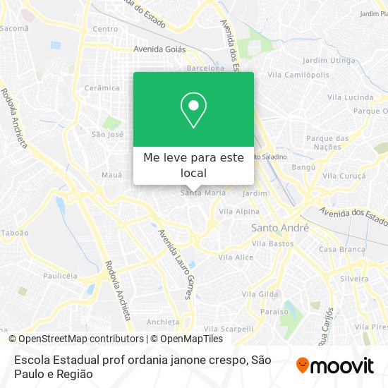 Escola Estadual prof ordania janone crespo mapa
