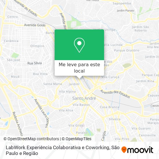 LabWork Experiência Colaborativa e Coworking mapa