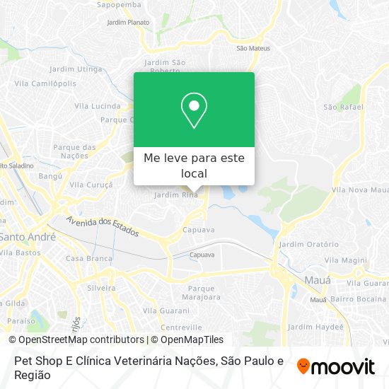 Pet Shop E Clínica Veterinária Nações mapa