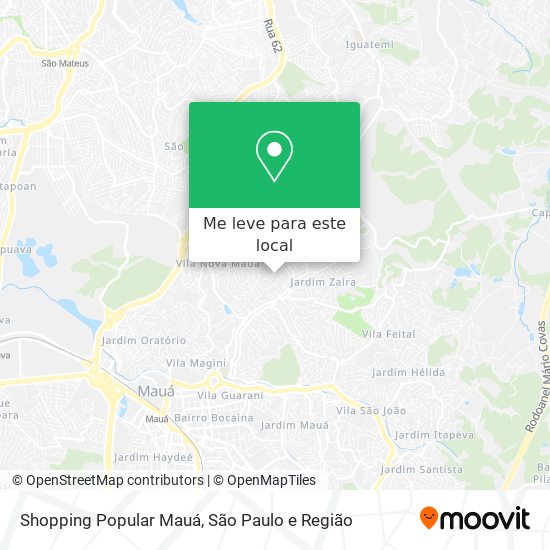 Shopping Popular Mauá mapa