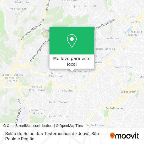 Salão do Reino das Testemunhas de Jeová mapa