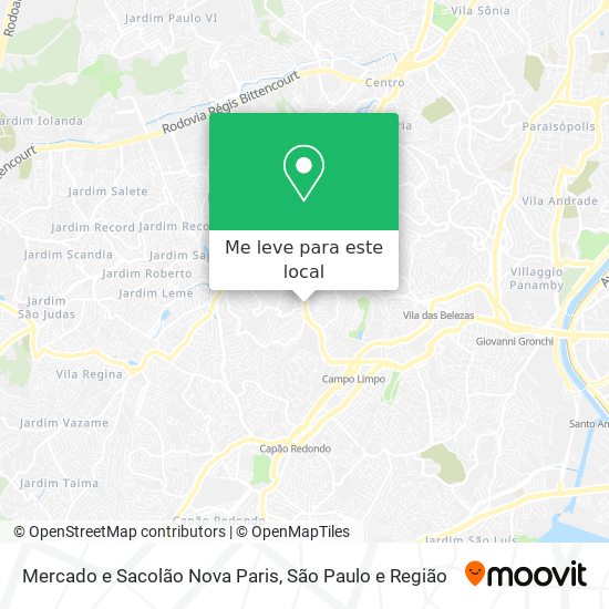 Mercado e Sacolão Nova Paris mapa