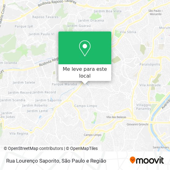 Rua Lourenço Saporito mapa