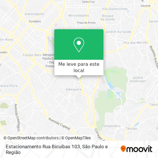 Estacionamento Rua Bicuibas 103 mapa