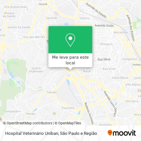 Hospital Veterinário Uniban mapa