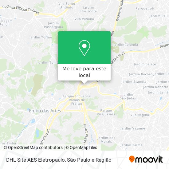 DHL Site AES Eletropaulo mapa