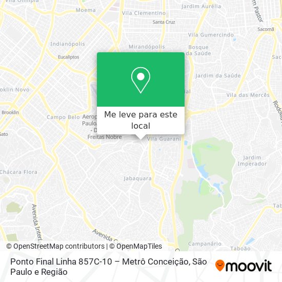 Ponto Final Linha 857C-10 – Metrô Conceição mapa