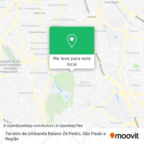 Terreiro de Umbanda Baiano Zé Pedro mapa