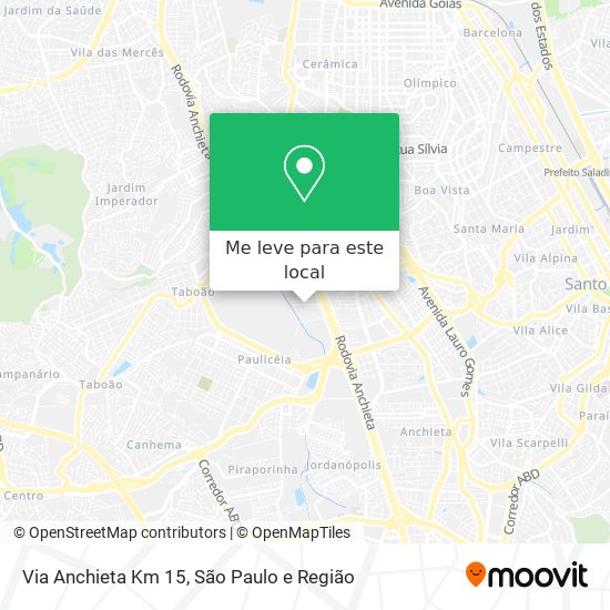 Via Anchieta Km 15 mapa