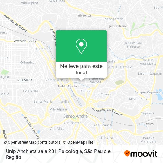 Unip Anchieta sala 201 Psicologia mapa