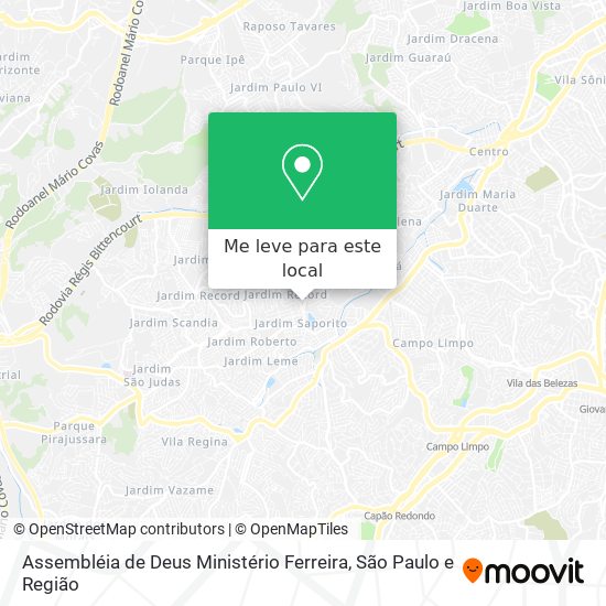 Assembléia de Deus Ministério Ferreira mapa