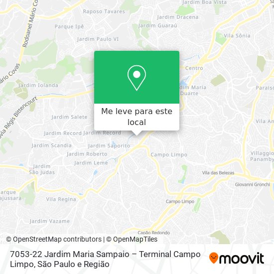 7053-22 Jardim Maria Sampaio – Terminal Campo Limpo mapa