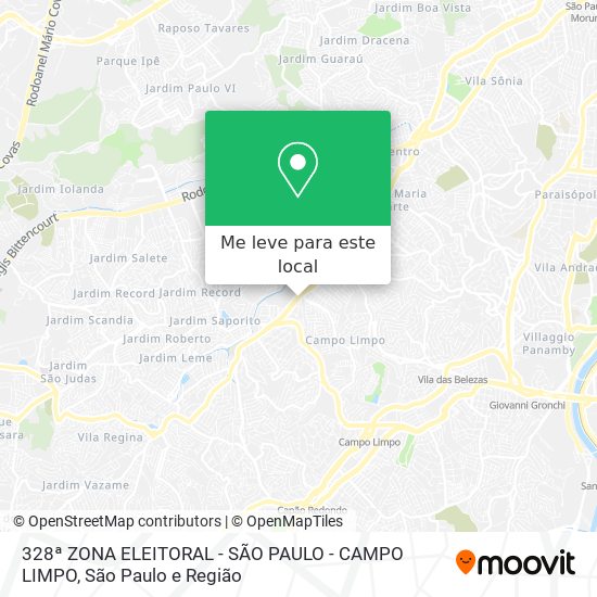328ª ZONA ELEITORAL - SÃO PAULO -
CAMPO LIMPO mapa