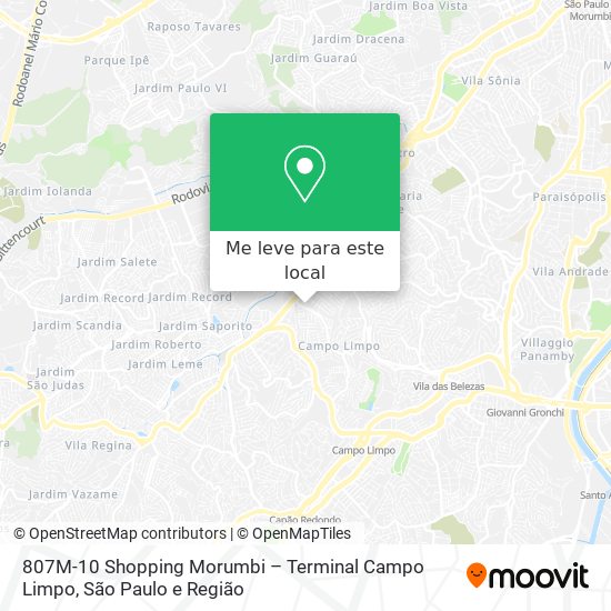 807M-10 Shopping Morumbi – Terminal Campo Limpo mapa