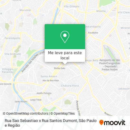 Rua Sao Sebastiao x Rua Santos Dumont mapa