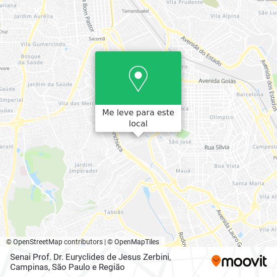 Senai Prof. Dr. Euryclides de Jesus Zerbini, Campinas mapa