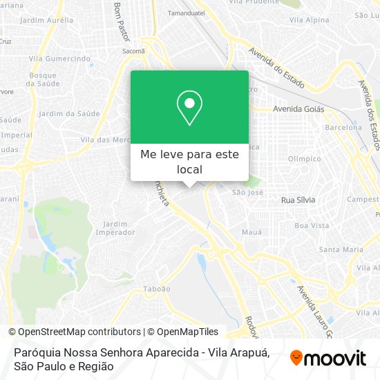 Paróquia Nossa Senhora Aparecida - Vila Arapuá mapa