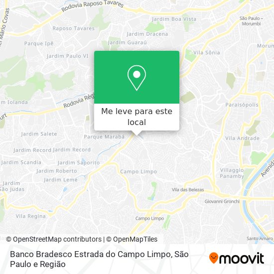 Banco Bradesco Estrada do Campo Limpo mapa