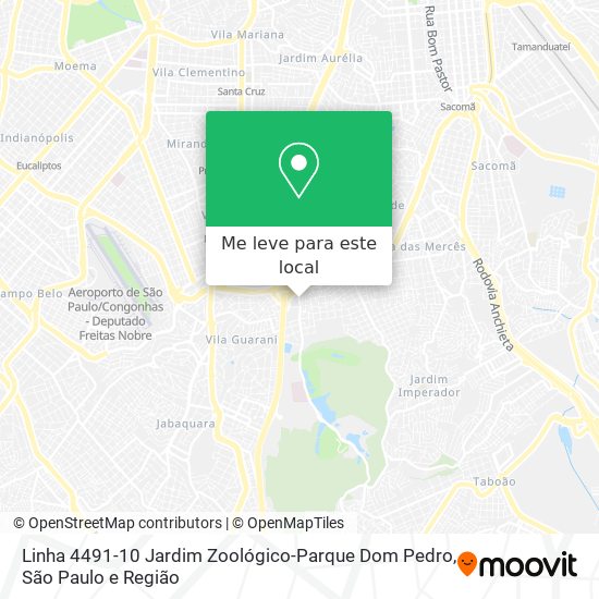 Linha 4491-10 Jardim Zoológico-Parque Dom Pedro mapa