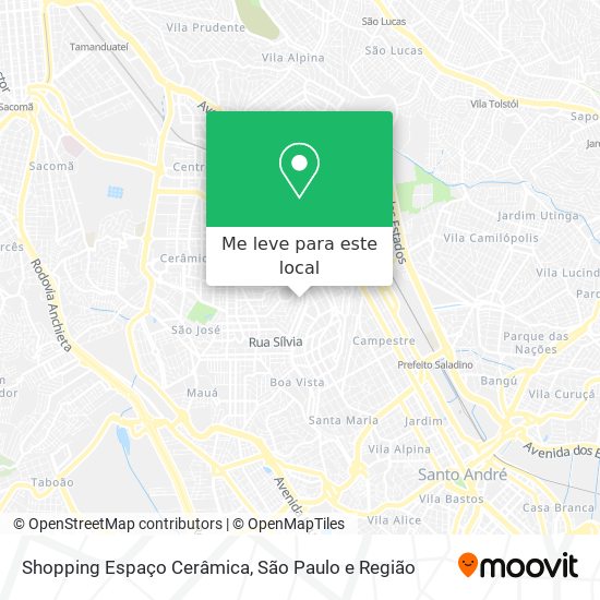 Shopping Espaço Cerâmica mapa