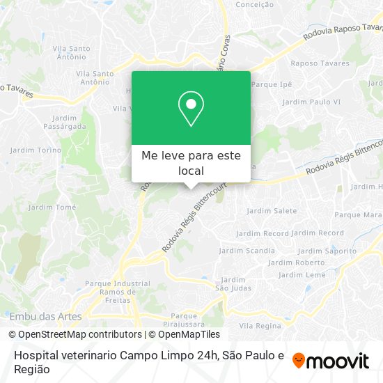 Hospital veterinario Campo Limpo 24h mapa