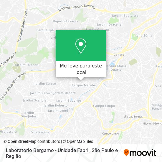 Laboratório Bergamo - Unidade Fabril mapa