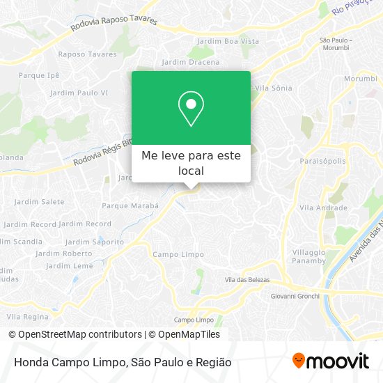 Honda Campo Limpo mapa