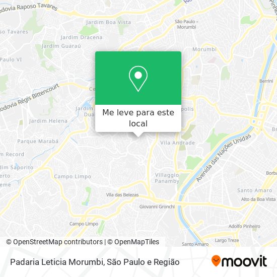 Padaria Leticia Morumbi mapa