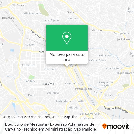 Etec Júlio de Mesquita - Extensão Adamastor de Carvalho -Técnico em Administração mapa