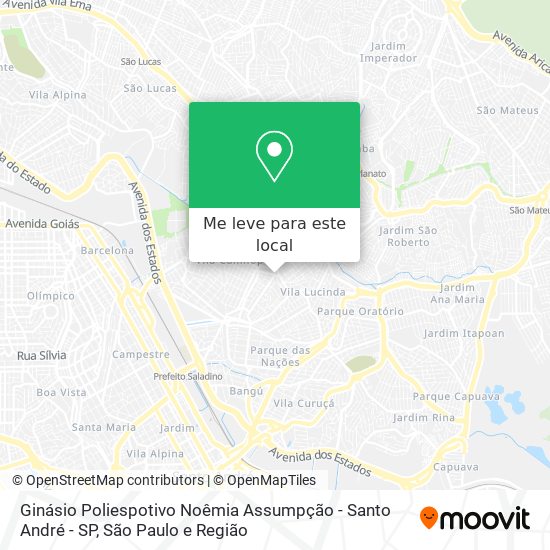 Ginásio Poliespotivo Noêmia Assumpção - Santo André - SP mapa