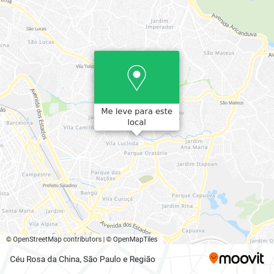 Céu Rosa da China mapa
