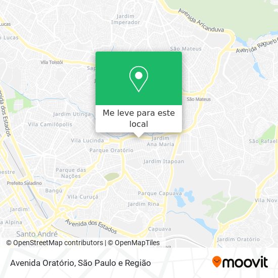 Avenida Oratório mapa