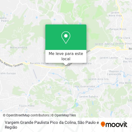 Vargem Grande Paulista Pico da Colina mapa