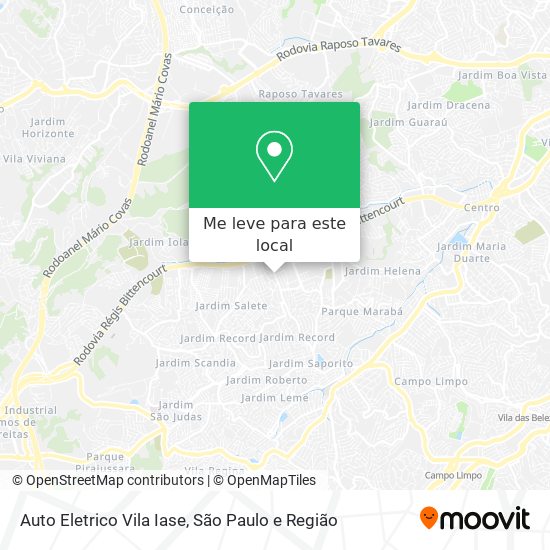 Auto Eletrico Vila Iase mapa