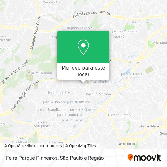 Feira Parque Pinheiros mapa