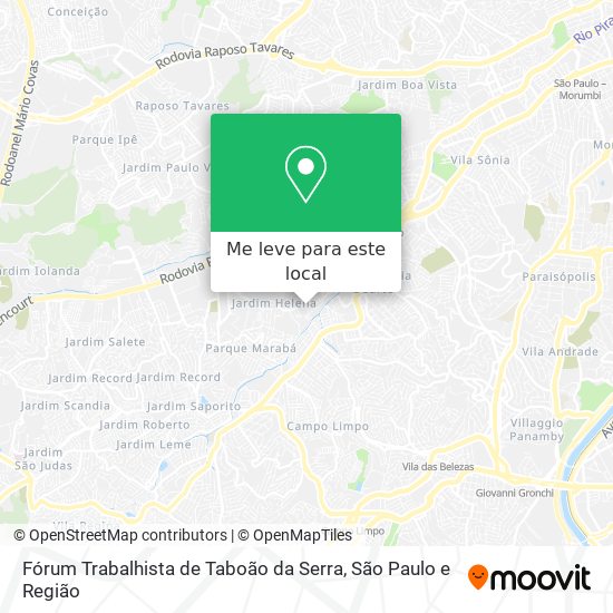 Fórum Trabalhista de Taboão da Serra mapa