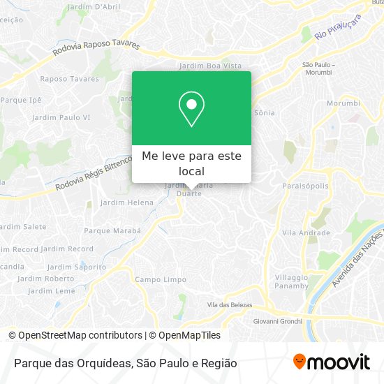 Parque das Orquídeas mapa