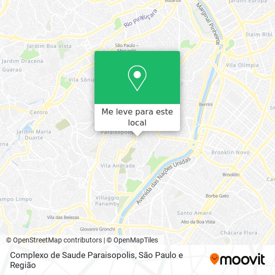 Complexo de Saude Paraisopolis mapa