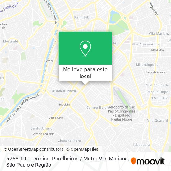 675Y-10 - Terminal Parelheiros / Metrô Vila Mariana mapa